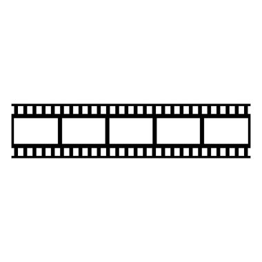 Fotografik kamera filmi vektör siyah simge. Sinema filmşeridi vektör simgesi.