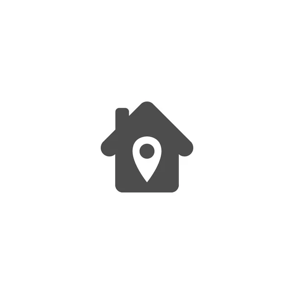 Home Symbol Mit Standort Pin Einfaches Vektorsymbol Haus Mit Standort — Stockvektor