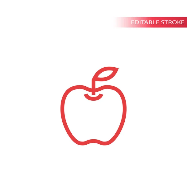 Icono Línea Simple Apple Color Esquema Icono Vector Manzana Totalmente — Archivo Imágenes Vectoriales