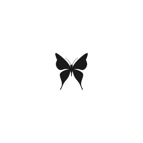 Schmetterling Vektor Silhouette Symbol Schwarzes Isoliertes Schmetterlingsvektorsymbol — Stockvektor