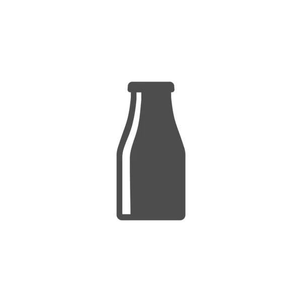 奶瓶简单的字形矢量图标 玻璃瓶牛奶 乳制品符号 — 图库矢量图片