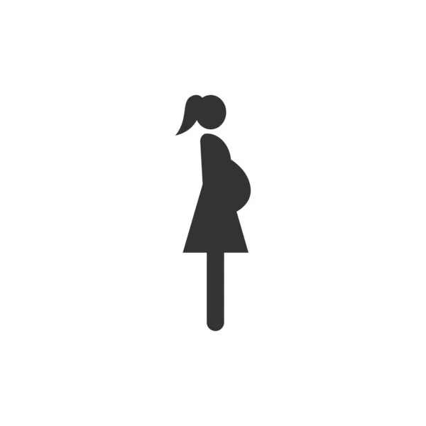 Gravid Kvinna Tecken Mamma Förväntar Glyph Silhouette Enkel Ikon Gravid — Stock vektor
