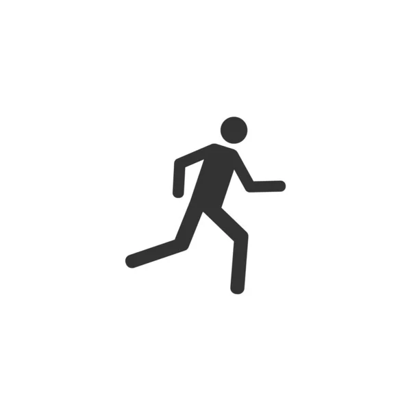 Man Running Stylized Black Silhouette Icon Exit Sign Glyph Vector — Stock Vector