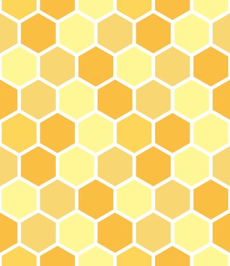 Petek renkli dikişsiz desen tasarımı. Petek ızgara vektör sarı ve turuncu renkli desen.