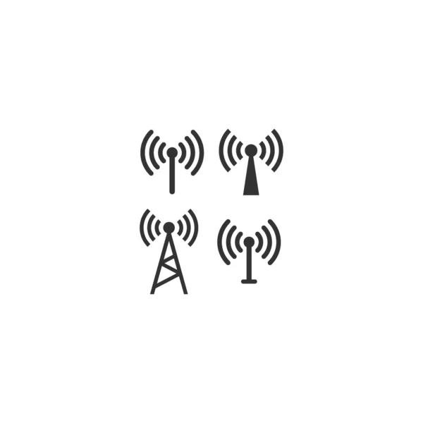 Baliza Con Icono Onda Señal Inalámbrica Establecido Baliza Transmisión Señal — Archivo Imágenes Vectoriales