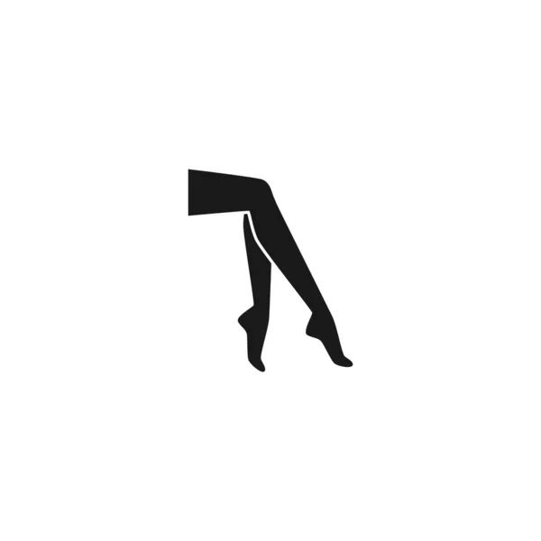 女性脚黒ベクトルシルエット 女性脚 ヘルスケアコンセプトグリフ描画 — ストックベクタ