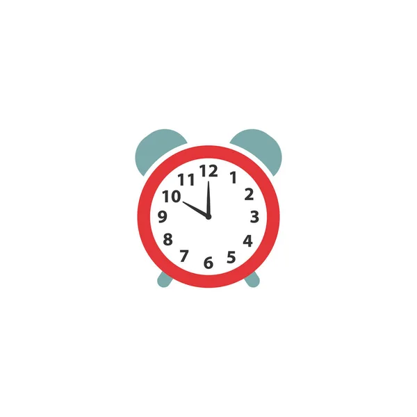 目覚まし時計カラフルなベクトルアイコン 赤と青でベルと数字で顔時計をダイヤル — ストックベクタ