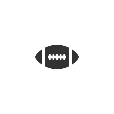 Amerikan futbol topu basit vektör simgesi. Rugby oyun topu siyah glyph sembolü.