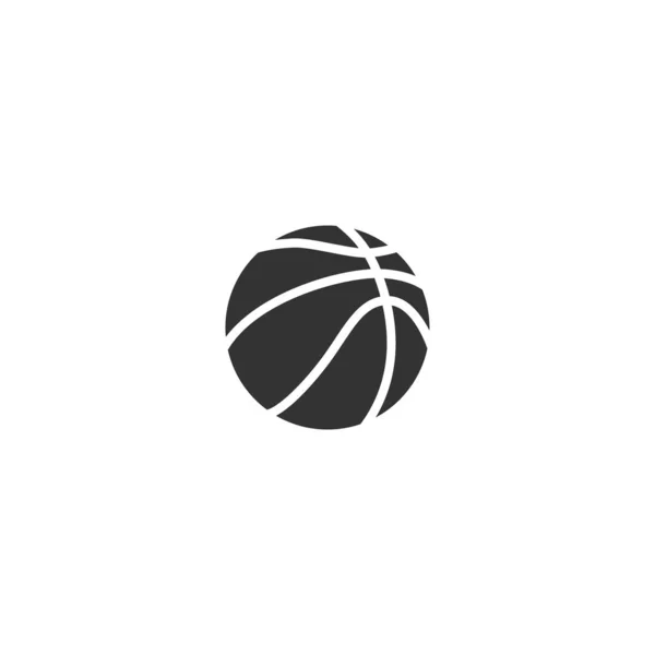Jednoduchá Vektorová Ikona Basketbalového Míče Černý Symbol Hry Basketbal — Stockový vektor