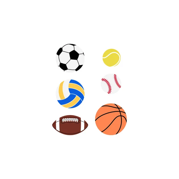 Boule Sport Ensemble Vectoriel Coloré Tennis Football Baseball Basket Ball — Image vectorielle