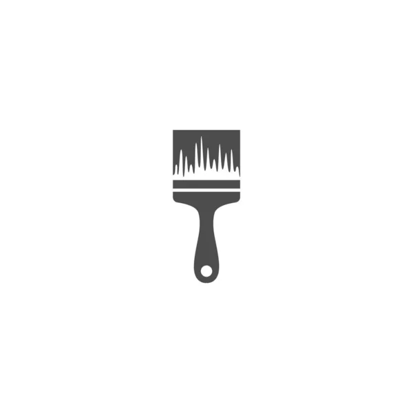 Pintar Pincel Simple Icono Vector Negro Pintura Pincel Símbolo Glifo — Vector de stock