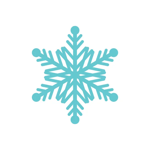 Snowflake Blue Ornament Christmas Decoration Snowflake Vector Icon Winter Holidays — Stock Vector