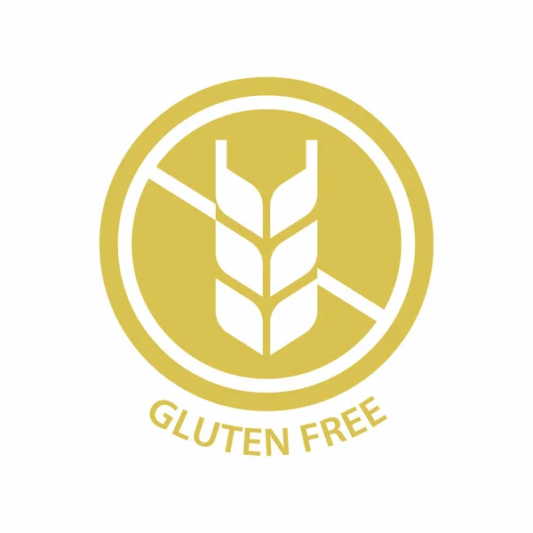 Sello Vector Círculo Libre Gluten Etiqueta Sin Gluten Para Envasado — Vector de stock