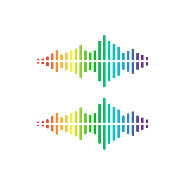 Bares Música Onda Sonido Colores Arco Iris Vector Icono Conjunto — Archivo Imágenes Vectoriales