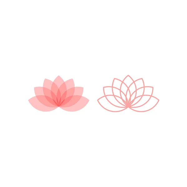 Лотос Водяной Лилово Розовый Цветочный Дизайн Логотипа Символ Вектора Йоги — стоковый вектор