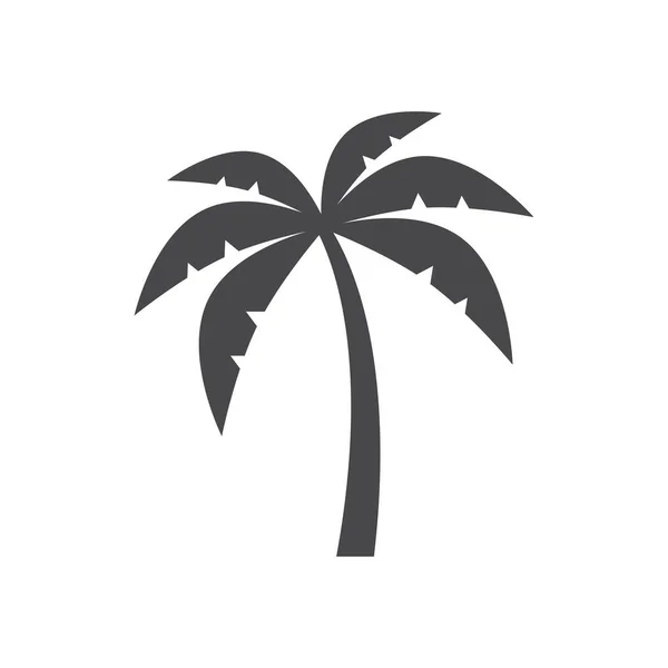 Sílhueta Palmeira Simples Ícone Vetorial Isolado Preto — Vetor de Stock