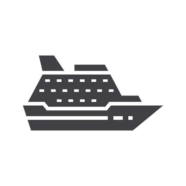 Cruise Ship Black Isolated Vector Icon — Stock Vector