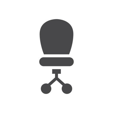 Ofis koltuğu basit vektör simgesi. Yönetici başkanı pictogram glyph sembolü.