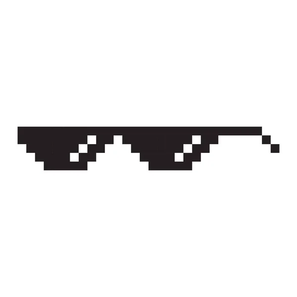 Lunettes Soleil Pixel Style Vectoriel Icône Pixelated Lunettes Pictogramme Symbole — Image vectorielle