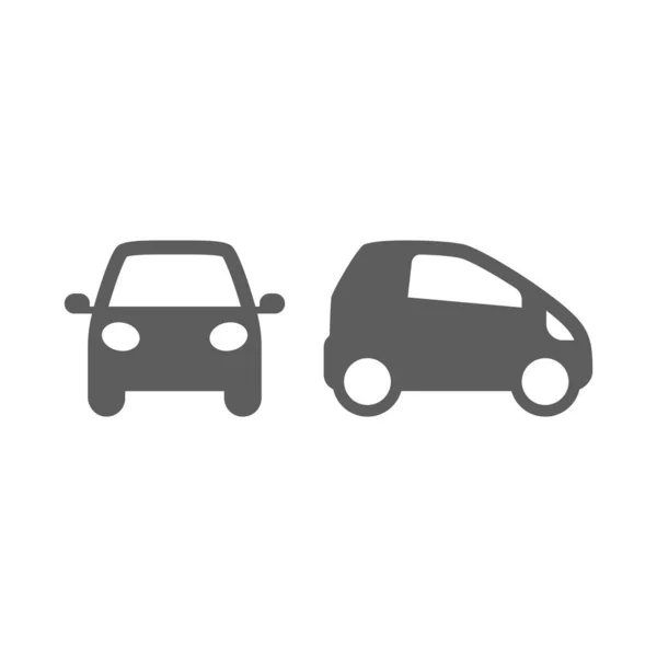 Car Front Profile Small Design Vector Icon Automobile Simple Black — Stock Vector