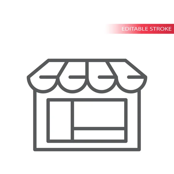 Geschäft Oder Schaufenster Dünne Linie Vektor Symbol Laden Commerce Symbol — Stockvektor
