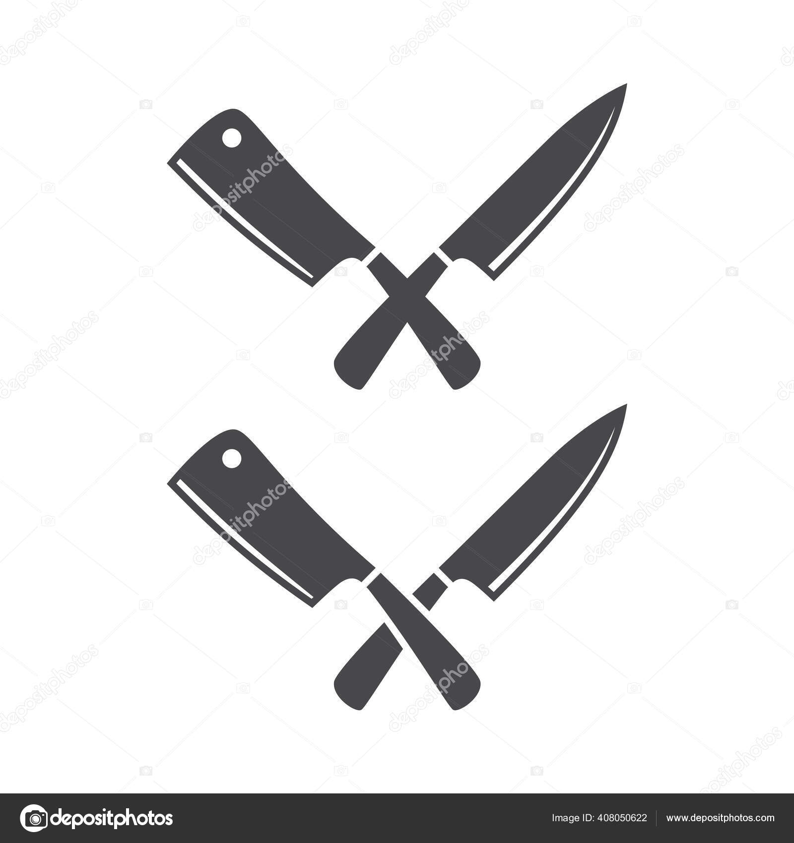 Crossed Kitchen Knives Vector Icon Chef Cooking Knife Simple Black ...
