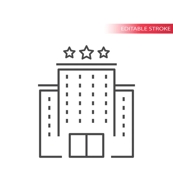 Hotel building thin line vector icon. Outline hotel, editable stroke.