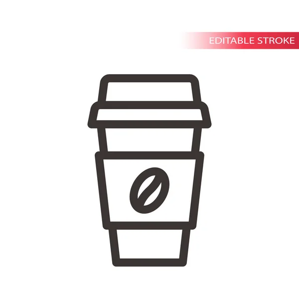 Coffee Thin Line Vector Icon Кофейная Бумага Очертания Простой Символ — стоковый вектор