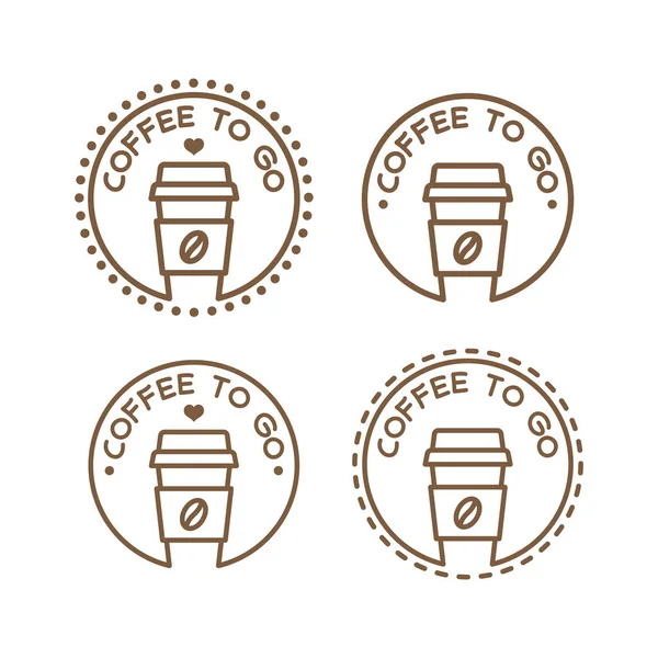 Kawa Etykietę Symbol Wektora Kawa Kubek Iść Odznaka Logo Wydrukować — Wektor stockowy