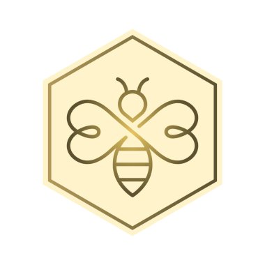 Bal tarağı vektör logosu dizaynı. Bal arısı simgesi rengi.