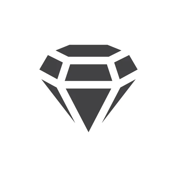 Diamant Edelsteen Zwarte Vector Icoon Eenvoudige Diamant Steen Glyph Symbool — Stockvector
