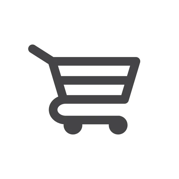 Shopping Cart Black Vector Icon Trolley Cart Web Symbol Online — Stock Vector