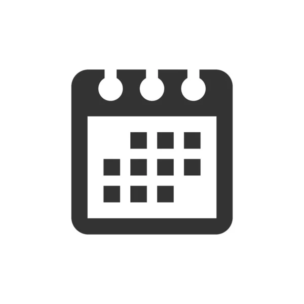 Ikona Wektora Kalendarza Prosty Kalendarz Czarny Symbol Glifu — Wektor stockowy