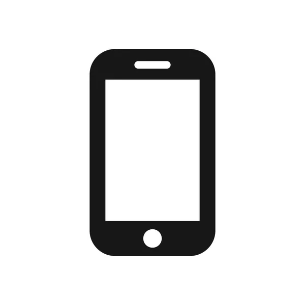 Smartphone Simple Icono Vector Negro Teléfono Celular Simplemente Símbolo Glifo — Vector de stock