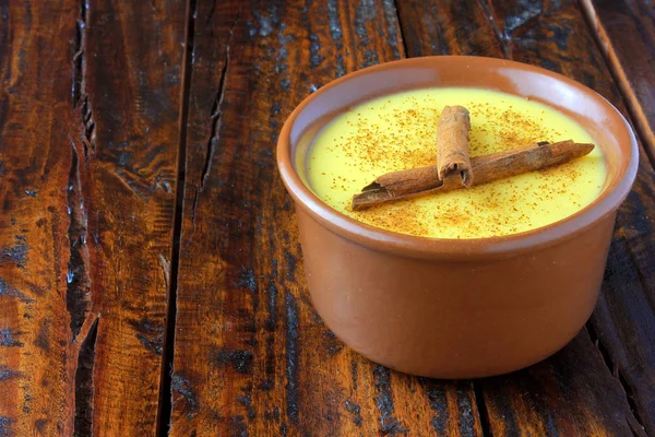 Curau Crème Van Zoete Maïs Dessert Typische Braziliaanse Gerechten Met — Stockfoto