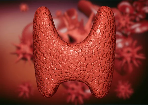 Schildklier Besmet Door Virussen Bacteriën Inzet Van Het Endocriene Systeem — Stockfoto