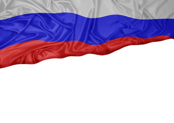 ロシアの国旗は 白の背景に屋外を掲揚 ロシアの日のお祝い フロント ビュー — ストック写真