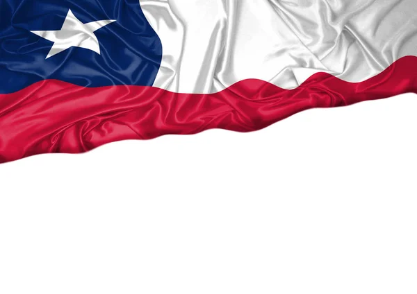 Chile Státní Vlajka Vyvěšena Venku Bílým Pozadím Chile Den Oslav — Stock fotografie