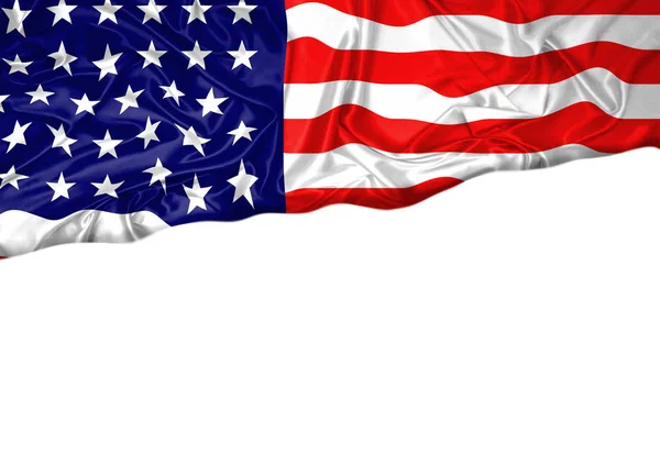 Amerika Birleşik Devletleri Ulusal Bayrak Açık Havada Beyaz Arka Plan — Stok fotoğraf