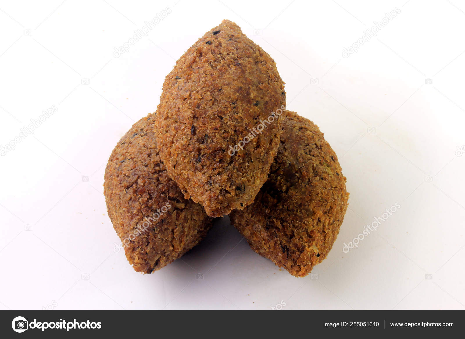 Kibbeh traditional Lebanese cuisine food, isolated on white background
