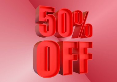 Perakende mağazalarında artan satışlar için %50 indirim, indirimli promosyon banner ve etiketlendi