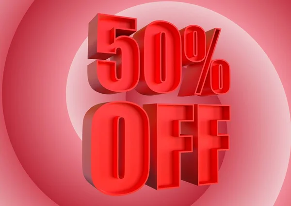 50 % off, rabais bannière promotionnelle pour l'augmentation des ventes dans les magasins de détail et étiquetés — Photo