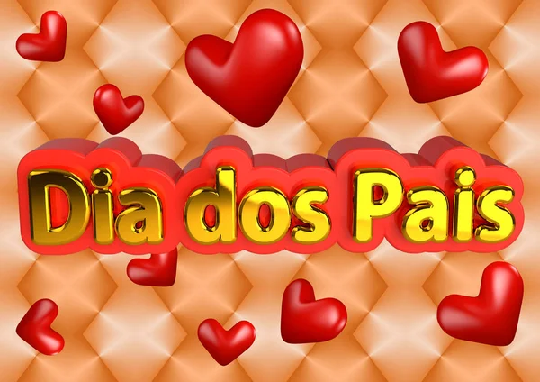 Lycklig fars dag i portugisisk text med abstrakt bakgrund. Brasilianskt PR-stämpel — Stockfoto