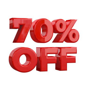 Beyaz arka planda %70 indirim, özel teklif, harika bir teklif, satış. Yetmiş Yüzde Off Promosyon Reklam Banner, Etiket ve Etiket