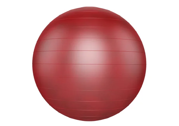 Red therapeutic ball isolated on white background used in rehabilitation of people with neurological, orthopedic, geriatric dysfunction — Stock Photo, Image