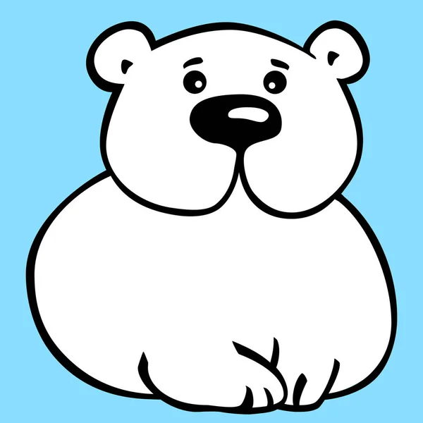 北极熊可爱的图片 矢量图像的线条风格 儿童书籍 印刷品的简单轮廓设计 — 图库矢量图片