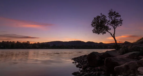 Puesta Sol Lago Gold Coast — Foto de Stock