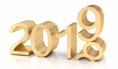 3D altın 2019. Yeni yıl 2019 2018-2019 değişiklik gösterir.