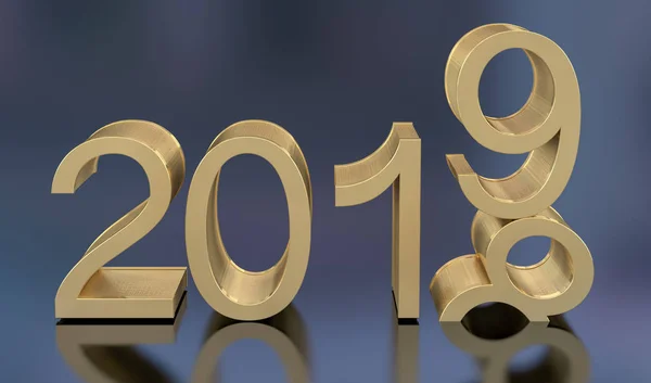 3D altın 2019. Yeni yıl 2019 2018-2019 değişiklik gösterir.