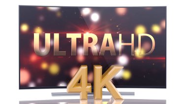 Eğri beyaz ekranda UltraHD akıllı Tv